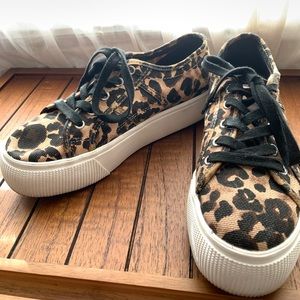 Platform cheetah print sneakers size 7
